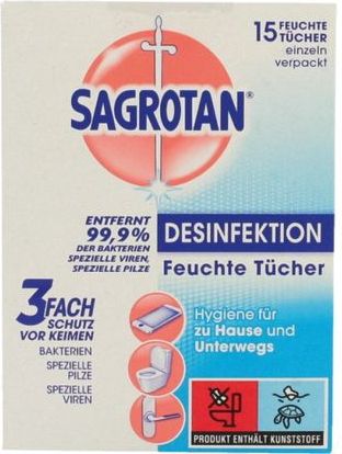 Sagrotan - Sanitaire Doekjes - Wit - 15 Stuks
