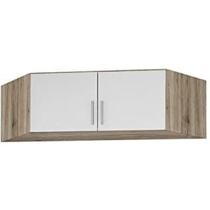 Rauch Möbel Celle Sanremo Kastopzetstuk in wit/eiken licht, 2-deurs, BxHxD 117x39x117 cm