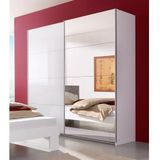 rauch Schwebetürenschrank Subito Kleiderschrank Bestseller Schlafzimmerschrank Garderobe mit 4 Spiegel- und 4 Glaselementen