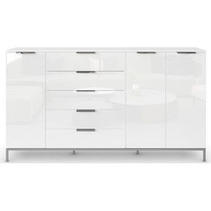 rauch Kombikommode »Kommode Türkommode Sideboard Kombikommode FLIPP mit Glasfront«, (Breite 200 cm mit 4 Einlegeböden), 3-türig mit 5 Schubladen und Soft-Close-Funktion sowie Glasfront