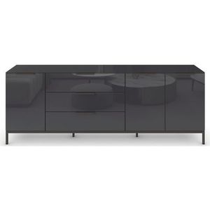 rauch Kombikommode »Kommode Türkommode Sideboard Kombikommode FLIPP mit Glasfront«, (Breite 200 cm mit 2 Einlegeböden), 3-türig, 3 Schubladen, Soft-Close-Funktion, Oberboden und Front Glas