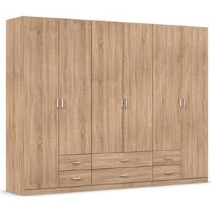 rauch Draaideurkast Kledingkast kast garderobe linnenkast GAMMA in 3 breedtes met 6 lades, in eenvoudig design topseller made in germany
