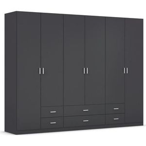 rauch Draaideurkast Kledingkast kast garderobe linnenkast GAMMA in 3 breedtes met 6 lades, in eenvoudig design topseller made in germany