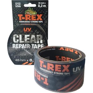 T-Rex 820-48 Clear plakband – transparante, weerbestendige folietape voor onzichtbaar repareren en fixeren – 48 mm x 8,2 m