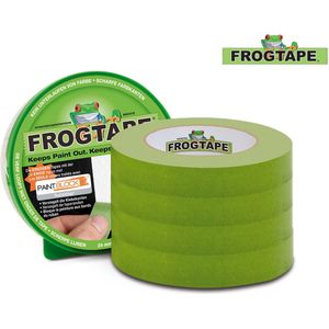 FrogTape - 4 Rollen á 41,1 meter - Professionele Schilderstape in Handige Opbergbus