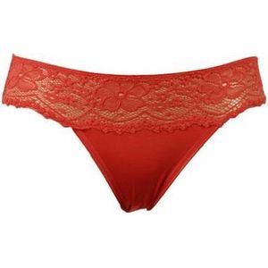 Nina von C dames Rio-Slip Jazzpant - Viscose kanten dames onderbroek - Rood