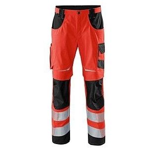 KÜBLER® unisex Warnschutzhose REFLECTIQ rot, schwarz Größe 26