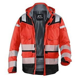 KÜBLER® unisex Warnjacke Winter REFLECTIQ rot, schwarz Größe 4XL