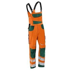 KÜBLER® unisex Warnschutz-Latzhose REFLECTIQ orange, moosgrün Größe 44