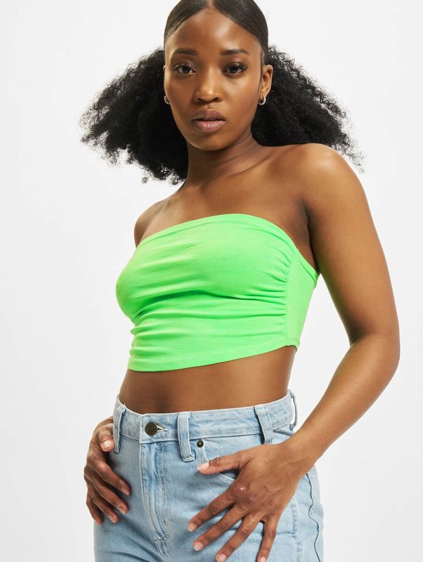 Urban Classics - Crop Top - Neongroen - Mouwloos - Aansluitende Pasvorm