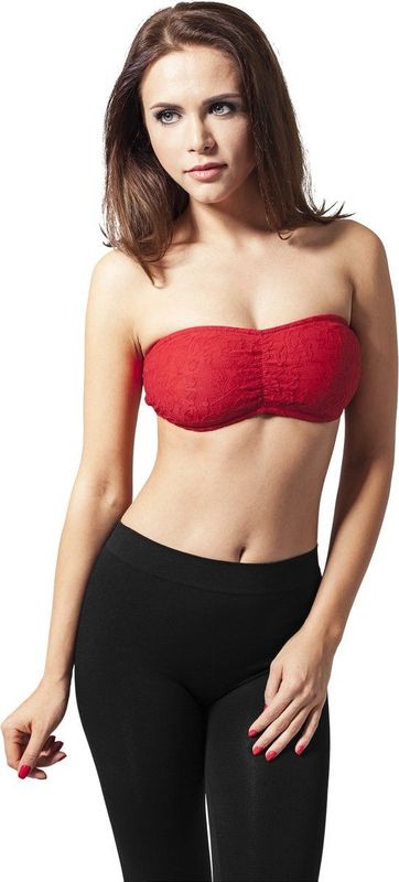 Urban Classics - Laces Bandeau Top - Rood - Dames