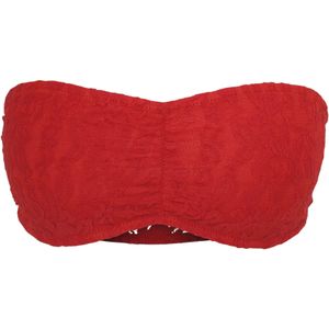Urban Classics - Lace Bandeau top - Kant - XL - Rood
