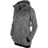 Urban Classics Melange Teddy Vest met capuchon Zwart/Wit