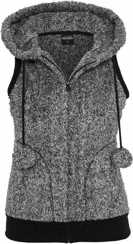 Urban Classics Vest met Capuchon - Grijs - 100% Polyester