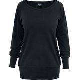 Urban Classics Ladies Boat Neck Sweater Sweatshirts zwart Katoen - Basics, Street wear
