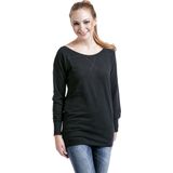Urban Classics Ladies Boat Neck Sweater Sweatshirts zwart Katoen - Basics, Street wear