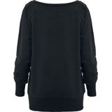 Urban Classics Ladies Boat Neck Sweater Sweatshirts zwart Katoen - Basics, Street wear