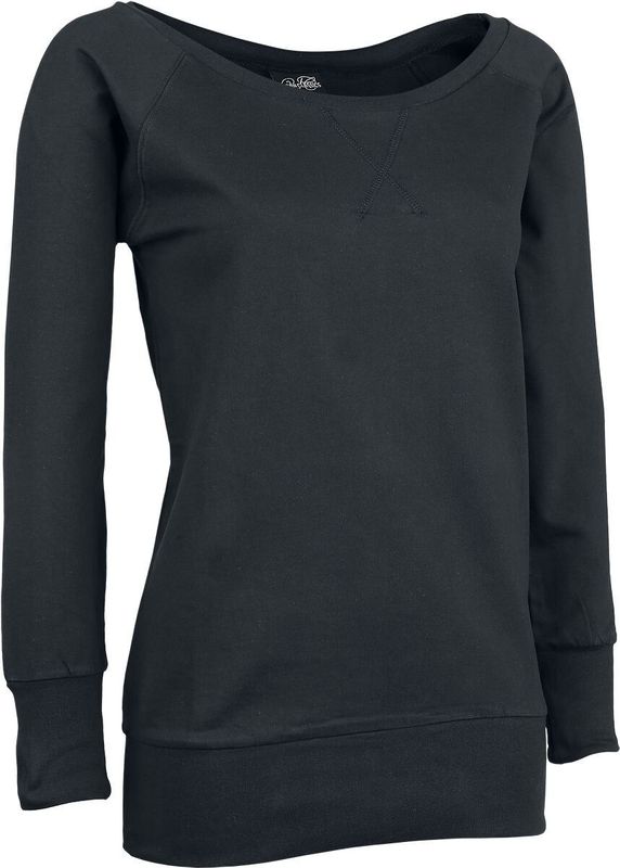Urban Classics Ladies Boat Neck Sweater Sweatshirts zwart Katoen - Basics, Street wear