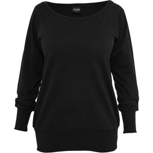 Urban Classics Ladies Boat Neck Sweater Sweatshirts zwart Katoen - Basics, Street wear
