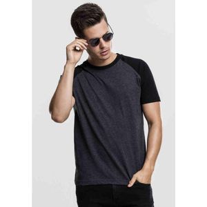 Urban Classics - Raglan Contrast Heren T-shirt Grijs Zwart
