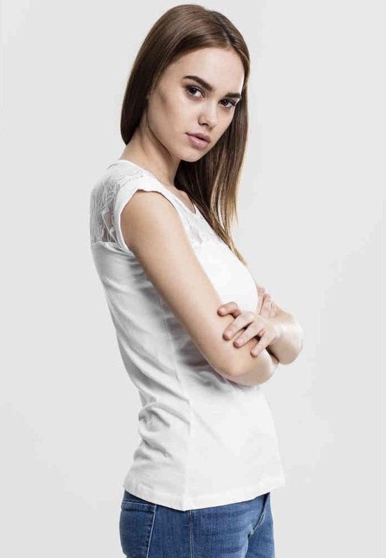 Urban Classics - Laces Dames T-shirt - Wit