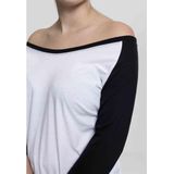 Urban Classics - 3 4 Contrast Raglan top - Wit Zwart