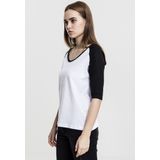 Urban Classics - 3 4 Contrast Raglan top - Wit Zwart