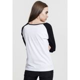 Urban Classics - 3 4 Contrast Raglan top - Wit Zwart