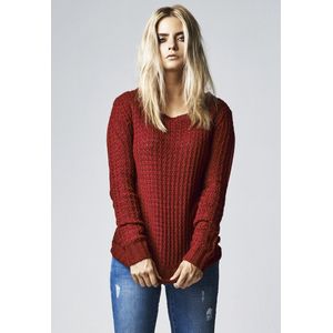 Urban Classics - Ladies Long Wideneck Sweater - Gebreide Trui - Zwart - 100% Polyacryl