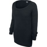 Urban Classics Long Wideneck Sweater/trui Zwart