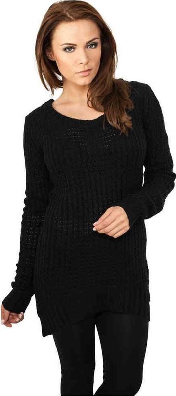 Urban Classics Long Wideneck Sweater/trui Zwart