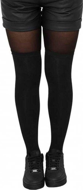 Urban Classics - Zwarte Dames Knie Sokken - 2 Paar - 97% Polyester, 3% Elastaan