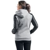 Urban Classics - Diamond Zip Hoodie - Zwart - Synthetisch Leer - Polyester