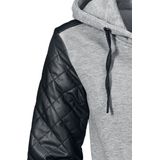 Urban Classics - Diamond Zip Hoodie - Zwart - Synthetisch Leer - Polyester