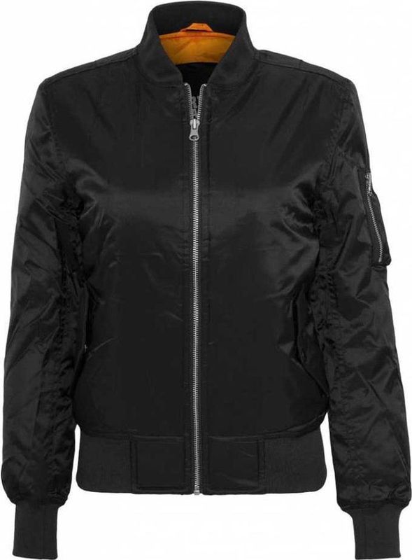 Urban Classics Ladies Basic Bomber Jacket Bomberjack zwart Nylon Basics, Street wear