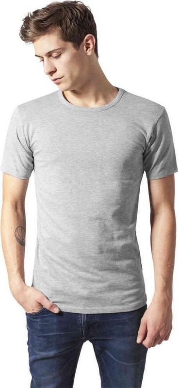 Fitted Stretch Tee - Grijs - Katoen Viscose Elastaan