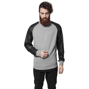 Urban Classics - Raglan Crew T-shirt - Zwart - Katoen/Polyester