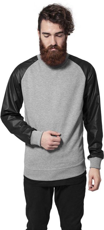 Urban Classics - Raglan Crew T-shirt - Zwart - Katoen/Polyester