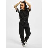 Urban Classics - Stripe Mesh Dames T-shirt - Zwart Wit