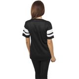 Urban Classics - Stripe Mesh Dames T-shirt - Zwart Wit