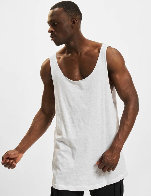 Klassieke Tanktop - Losse Pasvorm - Open Randen - Afgeronde Zoom