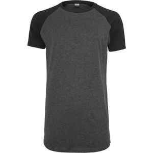 Urban Classics - Shaped Raglan Long Heren T-shirt - Grijs Zwart