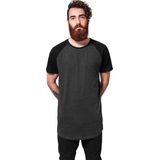 Urban Classics - Shaped Raglan Long Heren T-shirt - Grijs Zwart