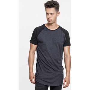 Urban Classics - Shaped Raglan Long Heren T-shirt - Grijs Zwart