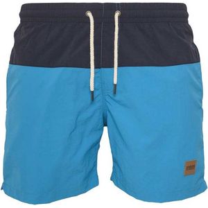 Urban Classics - Block Zwemshorts - L - Turquoise/Blauw