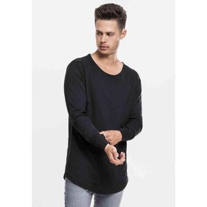Urban Classics - Long Shaped Fashion Longsleeve shirt - Zwart