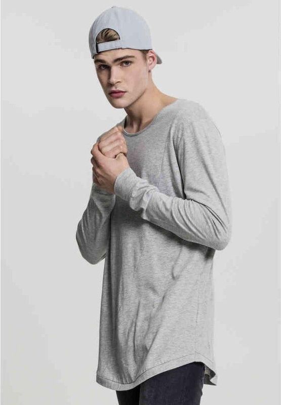 Urban Classics - Long Shaped Fashion Longsleeve shirt - Grijs