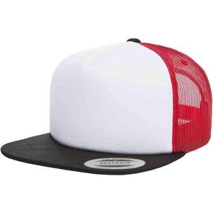 Flexfit - Foam Trucker with White Front blk/wht/red one size Pet - Zwart/Wit