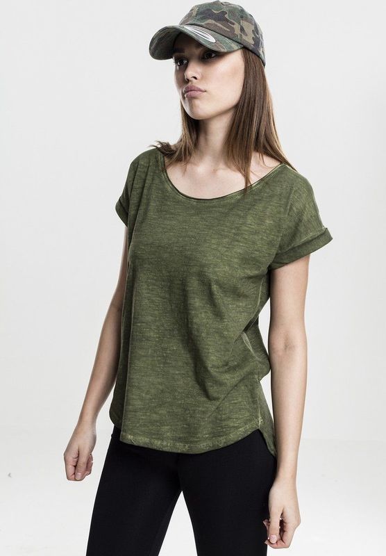 Urban Classics - Shaped Spray Dye Shirt - Groen
