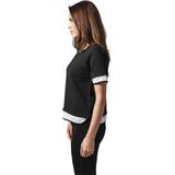 Urban Classics - Terry Mesh Dames T-shirt - Zwart Wit